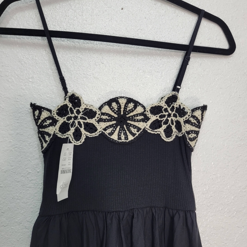 New J. Crew Black and White Crochet Mixy Dress XXS  CL651 - Picture 8 of 10